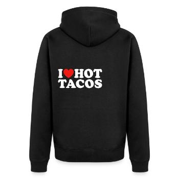 I Love Hot Tacos - Unisex Premium Organic Zip Hoodie - black - Back - Nico (187cm)