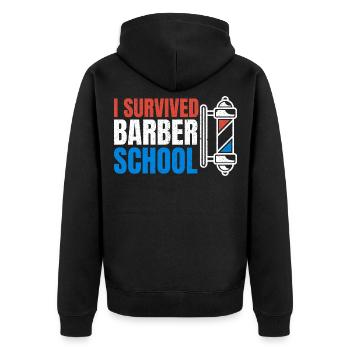 Barber Barber Barber Hairdresser Men's Hairdresser Barbershop - Unisex Premium Organic Zip Hoodie - black - Back - Nico (187cm)