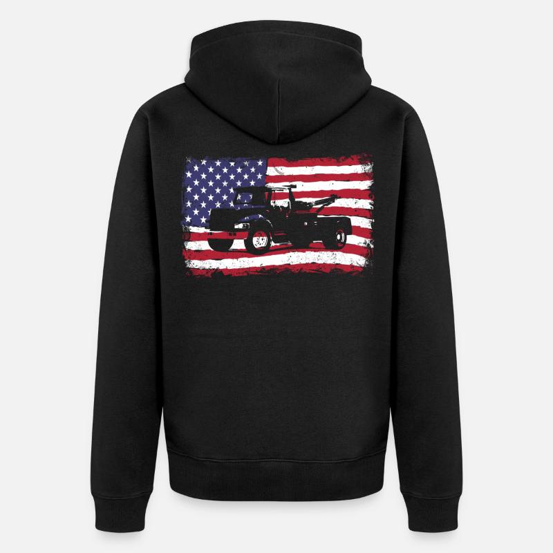 Abschleppwagen Abschleppdienst Abschlepper - Unisex Premium Bio Zip Hoodie - Schwarz
