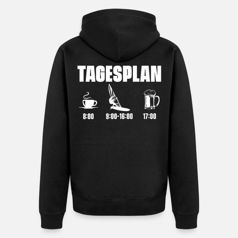 Windsurfing Windsurfen - Unisex Premium Bio Zip Hoodie - Schwarz