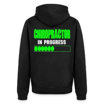 Physiotherapeut Chiropraktiker Physiotherapie - Unisex Premium Bio Zip Hoodie - Schwarz - Hinten - Nico (187cm)