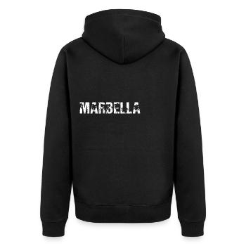 Palmiers de Marbella Espagne - Veste à capuche bio Premium Unisexe - noir - Dos - Nico (187cm)