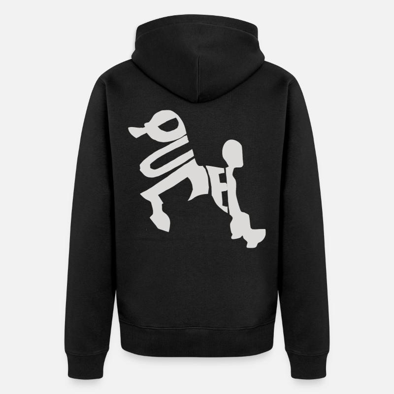 Pudel - Unisex Premium Bio Zip Hoodie - Schwarz