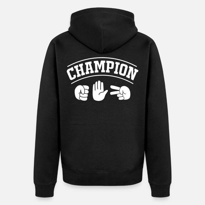 Ciseaux pierre papier - Veste à capuche bio Premium Unisexe - noir