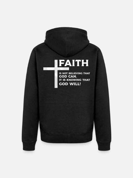 Jesus Christus Bibel Bibelvers Christentum Gott - Unisex Premium Bio Zip Hoodie - Schwarz