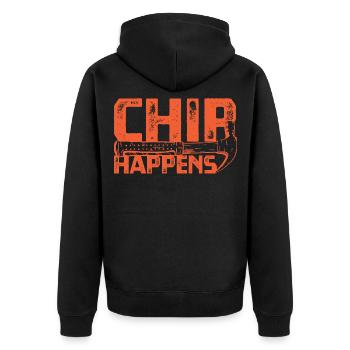 Zimmermann Tischler Schreiner - Unisex Premium Bio Zip Hoodie - Schwarz - Hinten - Nico (187cm)
