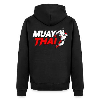 Muay Thai Boxing Kickboxing Kickboxer Kickboxen - Veste à capuche bio Premium Unisexe - noir - Dos - Nico (187cm)