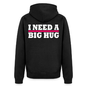 I need a big hug - Veste à capuche bio Premium Unisexe - noir - Dos - Nico (187cm)