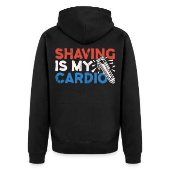 Barber Barber Barber Hairdresser Men's Hairdresser Barbershop - Unisex Premium Organic Zip Hoodie - black - Back - Nico (187cm)