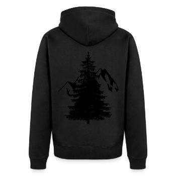 Sapin Épicéa Conifère Montagnes Naturelles Alpes de montagne - Veste à capuche bio Premium Unisexe - noir - Dos - Nico (187cm)