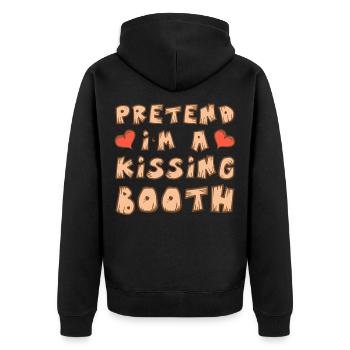 Tu so als wäre ich eine Kuss Kabine Kostüm - Unisex Premium Bio Zip Hoodie - Schwarz - Hinten - Nico (187cm)