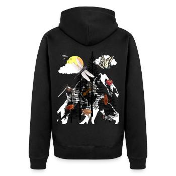 Nature sauvage Forêt Animaux Nature Amoureux de la nature Biologiste Eco - Veste à capuche bio Premium Unisexe - noir - Dos - Nico (187cm)
