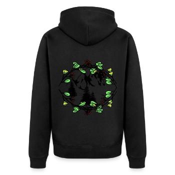 Mountains Nature Tyrol Spring Mountaineering Alps - Unisex Premium Organic Zip Hoodie - black - Back - Nico (187cm)