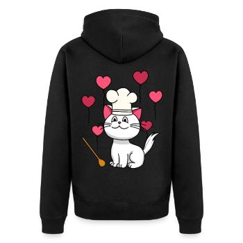 Cat Chef Anniversaire Cadeau Hobby Chef Cuisine - Veste à capuche bio Premium Unisexe - noir - Dos - Nico (187cm)