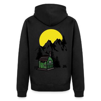 Montagnes Clair de lune Émotion Solitude Montagnes silencieuses - Veste à capuche bio Premium Unisexe - noir - Dos - Nico (187cm)