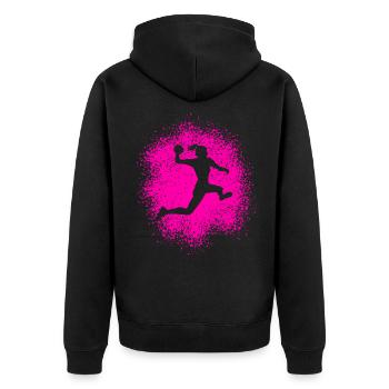 Handball Fille Joueuse de Handball Joueuse de Handball - Veste à capuche bio Premium Unisexe - noir - Dos - Nico (187cm)