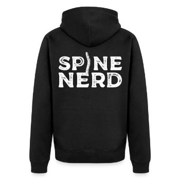 Physiotherapeut - Unisex Premium Bio Zip Hoodie - Schwarz - Hinten - Nico (187cm)