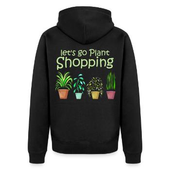 Let's go buy plants - Plant Lover - Unisex Premium Organic Zip Hoodie - black - Back - Nico (187cm)