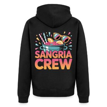 Spanien Sangria Crew Mallorca Party Malle 2025 - Unisex Premium Bio Zip Hoodie - Schwarz - Hinten - Nico (187cm)