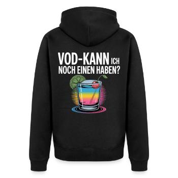 Witzig Mallorca Malle Urlaub Lustiger Vodka Spruch - Unisex Premium Bio Zip Hoodie - Schwarz - Hinten - Nico (187cm)