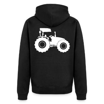 Traktor Trecker - Unisex Premium Bio Zip Hoodie - Schwarz - Hinten - Nico (187cm)