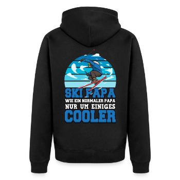 Ski Skipiste Skiurlaub Skigebiet Apres Ski Spruch - Unisex Premium Bio Zip Hoodie - Schwarz - Hinten - Nico (187cm)