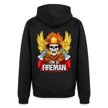 Pompier je suis un pompier feu professionnel - Veste à capuche bio Premium Unisexe - noir - Dos - Nico (187cm)