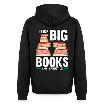 Drôle J'aime les gros livres et je ne peux pas mentir en lisant - Veste à capuche bio Premium Unisexe - noir - Dos - Nico (187cm)
