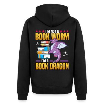 Drôle Je ne suis pas un ver de livre Je suis un livre Dragon Nerds - Veste à capuche bio Premium Unisexe - noir - Dos - Nico (187cm)
