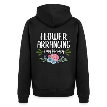 Florist Flower Arranging Is My Therapy Flower Shop - Unisex Premium Bio Zip Hoodie - Schwarz - Hinten - Nico (187cm)