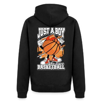 Joueur juste un garçon qui aime l’équipe sportive de basket-ball - Veste à capuche bio Premium Unisexe - noir - Dos - Nico (187cm)