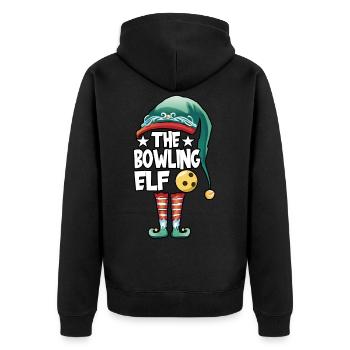 Noël Le Bowling Elf Costume Bowlers Bowling - Veste à capuche bio Premium Unisexe - noir - Dos - Nico (187cm)