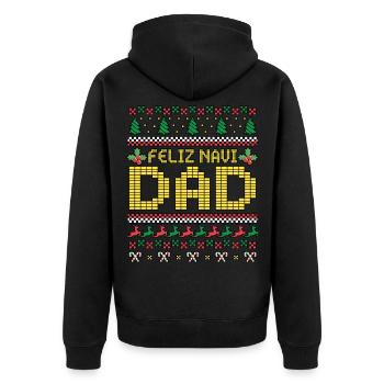 Xmas Feliz NaviDad Ugly Christmas Sweater Costume - Unisex Premium Bio Zip Hoodie - Schwarz - Hinten - Nico (187cm)