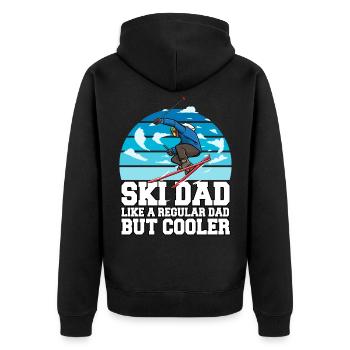 Skiing Ski Dad Like A Regular Dad But Cooler - Unisex Premium Bio Zip Hoodie - Schwarz - Hinten - Nico (187cm)