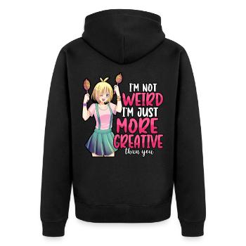 Anime I'm Not Weird I'm Just More Creative Otaku - Unisex Premium Organic Zip Hoodie - black - Back - Nico (187cm)
