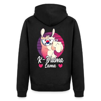 K-Drama Série de films dramatiques coréens Lama - Veste à capuche bio Premium Unisexe - noir - Dos - Nico (187cm)