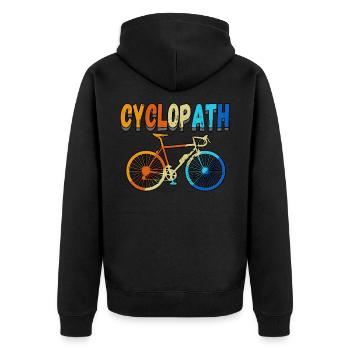 Cyclopath Bike Mountain Bikes Cyclists - Unisex Premium Bio Zip Hoodie - Schwarz - Hinten - Nico (187cm)