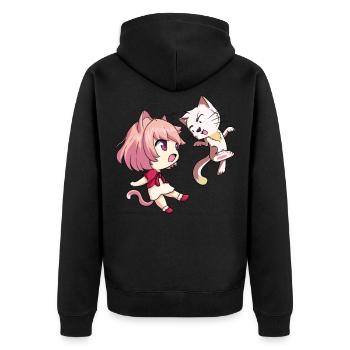 Anime Otaku Weeb Kawaii - Veste à capuche bio Premium Unisexe - noir - Dos - Nico (187cm)