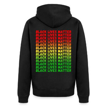 Black Lives Matter Melanin Kings Queens - Veste à capuche bio Premium Unisexe - noir - Dos - Nico (187cm)
