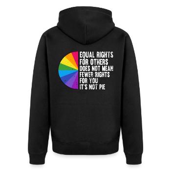 Equal Rights For Others LGBT Bi Pride Month - Unisex Premium Bio Zip Hoodie - Schwarz - Hinten - Nico (187cm)