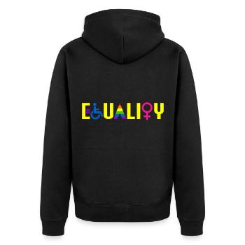 Egalité MOIS DE LA FIERTÉ LGBT Hommes Femmes Gay Bi - Veste à capuche bio Premium Unisexe - noir - Dos - Nico (187cm)