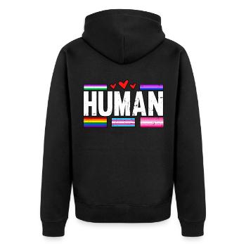 Mois de la fierté LGBT humaine Bisexuel - Veste à capuche bio Premium Unisexe - noir - Dos - Nico (187cm)