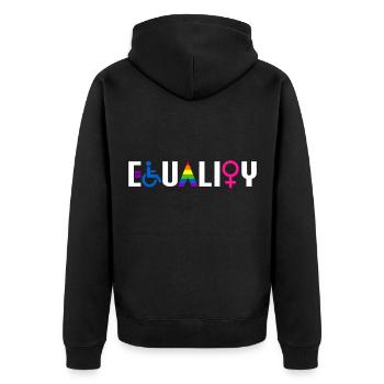 Egalité MOIS DE LA FIERTÉ LGBT Hommes Femmes Gay Bi - Veste à capuche bio Premium Unisexe - noir - Dos - Nico (187cm)