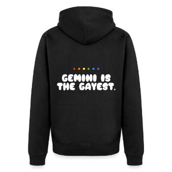 Gemini Is The Gayest Proud Ally LGBT Pride Month - Unisex Premium Organic Zip Hoodie - black - Back - Nico (187cm)