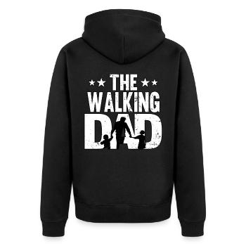 The Walking Dad Fathers Day Father Son Daughter - Unisex Premium Organic Zip Hoodie - black - Back - Nico (187cm)