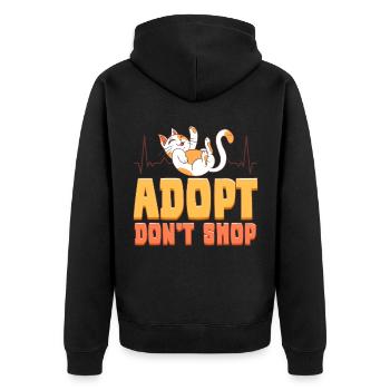 Adopt Don't Shop Cat Cute Cats Animal Rescue - Unisex Premium Bio Zip Hoodie - Schwarz - Hinten - Nico (187cm)