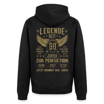 Legende seit 50 Jahren 50. Geburtstag - Unisex Premium Bio Zip Hoodie - Schwarz - Hinten - Nico (187cm)