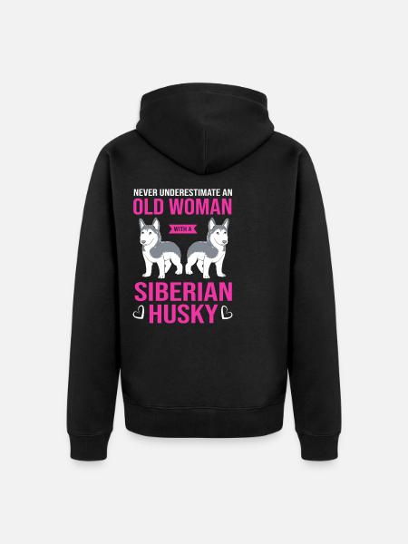Husky - Unisex Premium Organic Zip Hoodie - black