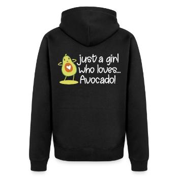 Avocado - Unisex Premium Bio Zip Hoodie - Schwarz - Hinten - Nico (187cm)