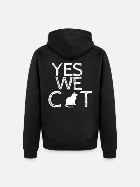 cats friend - Unisex Premium Organic Zip Hoodie - black
